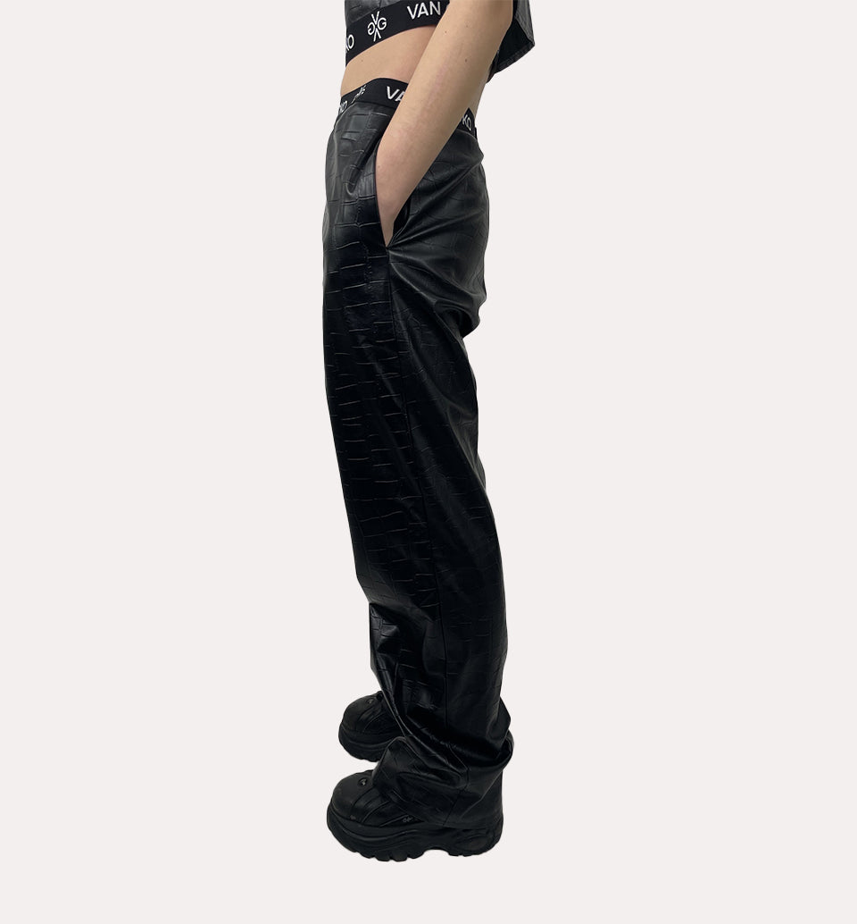 Croco vegan pants